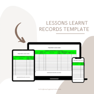 Lessons learnt records template